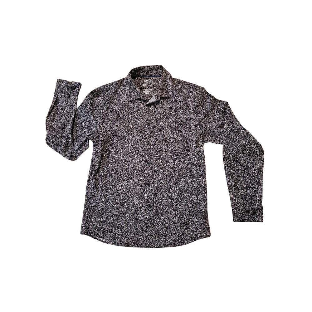 Apt 9 Men’s Med. Slim Fit Floral Button Down Shirt Performance Stretch Untucked